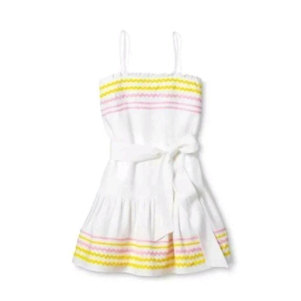 Lisa Marie Fernandez Women's White Linen/Rayon/Cotton Lined Spaghetti Strap Sund